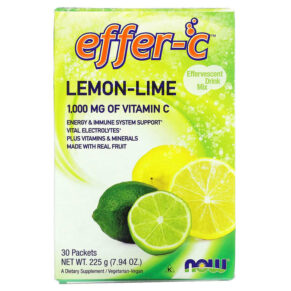 NOW Foods Effer-C Effervescent Drink Mix Lemon-Lime 1.000 mg 30 gói (7.5 g) 733739006066