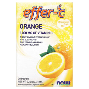 NOW Foods Effer-C Effervescent Drink Mix Orange 1.000 mg 30 gói .26 oz (7.5 g) 733739006134