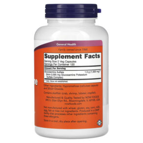 NOW Foods Glucosamine Sulfate 750 mg 240 Veg Capsules 733739032386