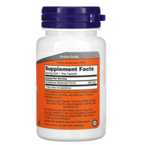 NOW Foods Glutathione 250 mg 60 Veg Capsules 733739000965