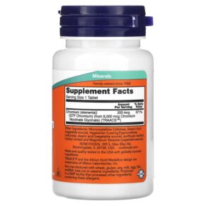 NOW Foods GTF Chromium 200 mcg 100 Tablets 3 NOW Foods GTF Chromium 200 mcg 100 Tablets 733739014306
