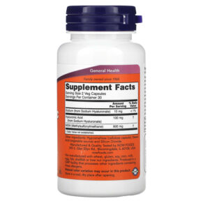 NOW Foods Hyaluronic Acid 50 mg 60 Veg Capsules 733739031563