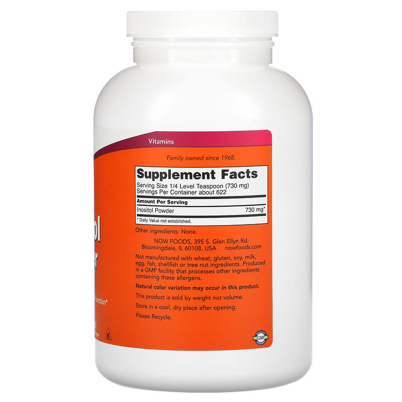 NOW Foods Inositol Powder 1 lb (454 g) 8 Thành phần vi chất NOW Foods Inositol Powder 1 lb (454 g) 733739005298