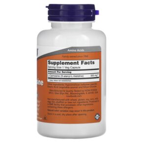 NOW Foods L-Carnosine 500 mg 100 Veg Capsules 733739000798