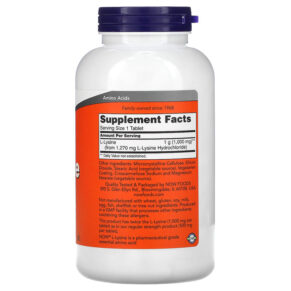 NOW Foods L-Lysine 1.000 mg 250 Tablets 733739001238