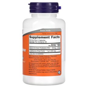 NOW Foods L-Methionine 500 mg 100 Capsules 733739001177
