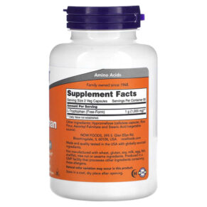 NOW Foods L-Tryptophan 500 mg 120 Veg Capsules 733739001672