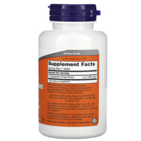 NOW Foods L-Tryptophan Double Strength 1.000 mg 60 Tablets 733739001696