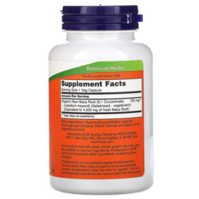 NOW Foods Maca Raw 750 mg 90 Veg Capsules 733739047779