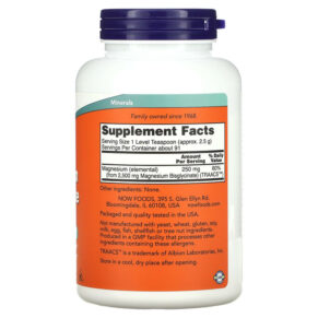 NOW Foods Magnesium Bisglycinate Powder 8 oz (227 g) 733739012999