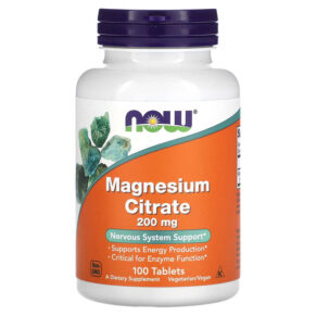 NOW Foods Magnesium Citrate 200 mg 100 viên 733739012906