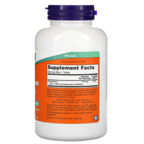 NOW Foods Magnesium Malate 1.000 mg 180 Tablets 733739013002