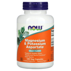NOW Foods Magnesium & Potassium Aspartate 120 viên 733739013200