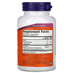 NOW Foods Mannose Cranberry 90 Veg Capsules 733739028143