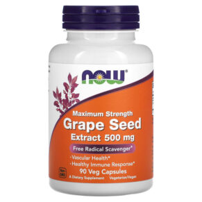 NOW Foods Maximum Strength Grape Seed Extract 500 mg 90 viên 733739033956