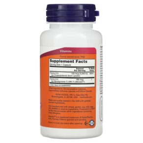 NOW Foods Mega D-3 & MK-7 120 Capsules 733739003867
