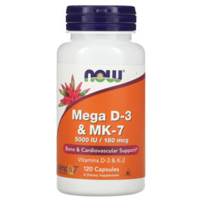 NOW Foods Mega D-3 & MK-7 120 viên 733739003867