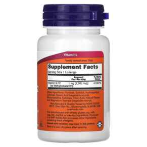 NOW Foods Methyl B-12 1.000 mcg 100 Lozenges 733739004956