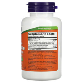 NOW Foods Milk Thistle Extract Double Strength 300 mg 100 Veg Capsules 733739047397