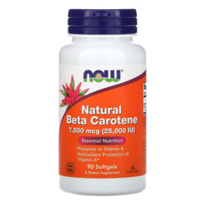 NOW Foods Natural Beta Carotene 7.500 mcg (25.000 IU) 90 viên 733739003201