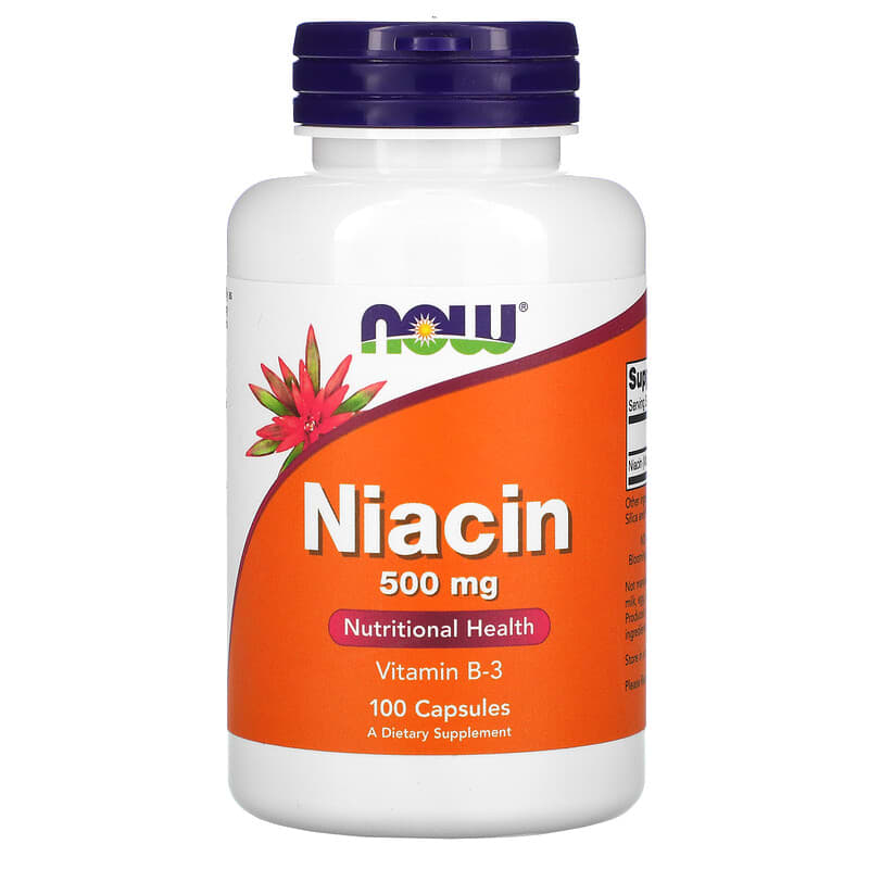 NOW Foods Niacin 500 mg 100 Capsules 1 NOW Foods Niacin 500 mg 100 viên 733739004819