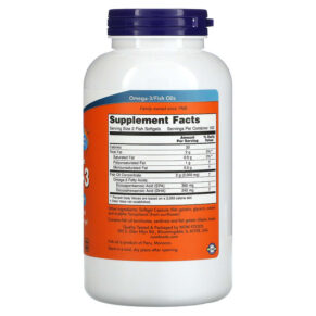 NOW Foods Omega-3 180 EPA /120 DHA 200 Fish Softgels 733739016485