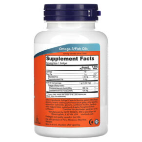 NOW Foods Omega-3 Fish Oil 90 Softgels 733739016560