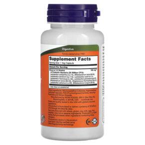 NOW Foods Probiotic-10 25 Billion 100 Veg Capsules 733739029331