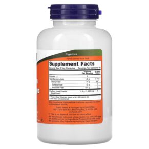 NOW Foods Psyllium Hush Caps 500 mg 200 Veg Capsules 733739059703