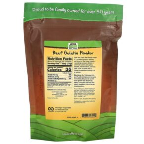 NOW Foods Real Food Beef Gelatin Powder 1 lb (454 g) 733739065094