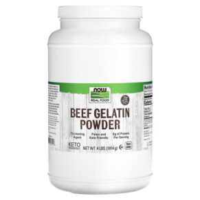 NOW Foods Real Food Beef Gelatin Powder 4 lbs (1.814 g) 733739065117