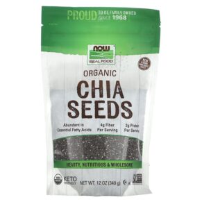 NOW Foods Real Food Organic Chia Seeds 12 oz (340 g) 733739062444