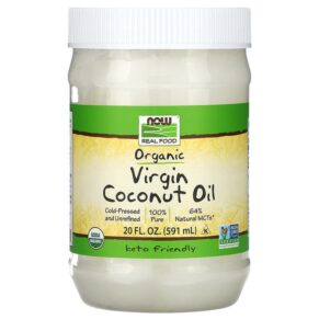 NOW Foods Real Food Organic Virgin Coconut Oil 20 fl oz (591 ml) 733739017260