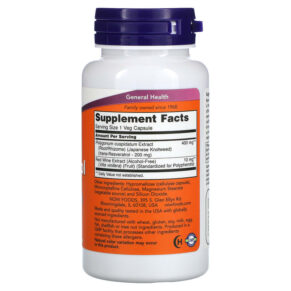 NOW Foods Resveratrol 200 mg 60 Veg Capsules 733739033536