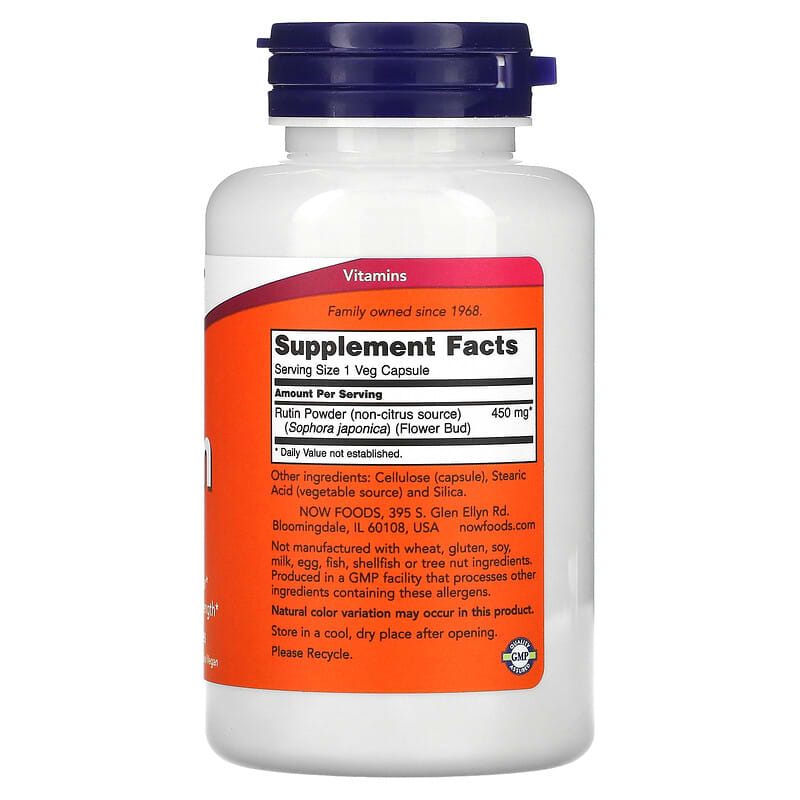 NOW Foods Rutin 450 mg 100 Veg Capsules 8 Thành phần vi chất NOW Foods Rutin 450 mg 100 viên 733739007353