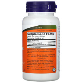 NOW Foods Saccharomyces Boulardii 5 Billion CFU 60 Veg Capsules 733739029348