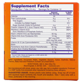 NOW Foods Shots B-12 Mixed Berry 10.000 mcg 12 Shots 0.5 fl oz (15 ml) Each 733739004536