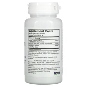 NOW Foods Solutions Hydration Rescue with Hyabest Hyaluronic Acid 60 Veg Capsules 733739033888