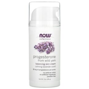 NOW Foods Solutions Progesterone from Wild Yam Balancing Skin Cream Calming Lavender 3 oz (85 g) 733739033468