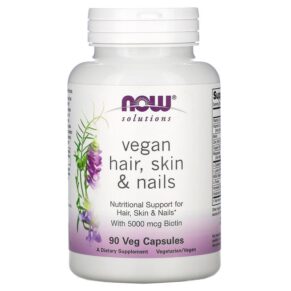 NOW Foods Solutions Vegan Hair Skin & Nails 90 viên 733739033819