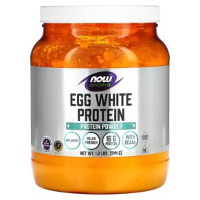 NOW Foods Sports Egg White Protein Protein Powder Unflavored 1.2 lbs (544 g) 733739020406