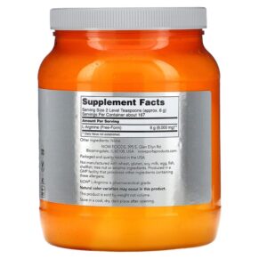 NOW Foods Sports L-Arginine Powder 2.2 lbs (1 kg) 3 NOW Foods Sports L-Arginine Powder 2.2 lbs (1 kg) 733739002112