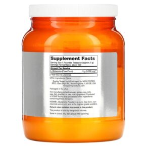 NOW Foods Sports L-Glutamine Powder 2.2 lbs (1 kg) 733739002228