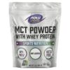 NOW Foods Sports MCT Powder + Whey Protein Unflavored 1 lb (454 g) 733739017369
