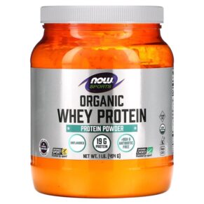 NOW Foods Sports Organic Whey Protein Unflavored 1 lb (454 g) 733739022059