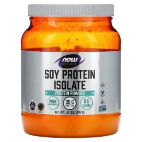 NOW Foods Sports Soy Protein Isolate Unflavored 1.2 lbs (544 g) 733739021564