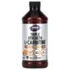 NOW Foods Sports Triple Strength L-Carnitine Liquid Citrus 3.000 mg 16 fl oz (473 ml) 733739000644