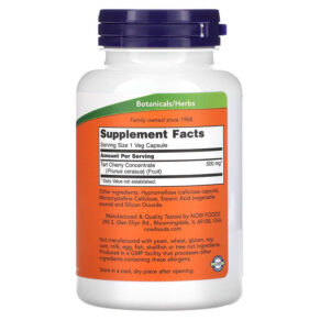 NOW Foods Tart Cherry 500 mg 90 Veg Capsules 733739047861