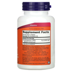 NOW Foods TMG 1.000 mg 100 Tablets 733739004949