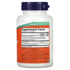NOW Foods Tri-Chromium 500 mcg 180 Veg Capsules 733739014269
